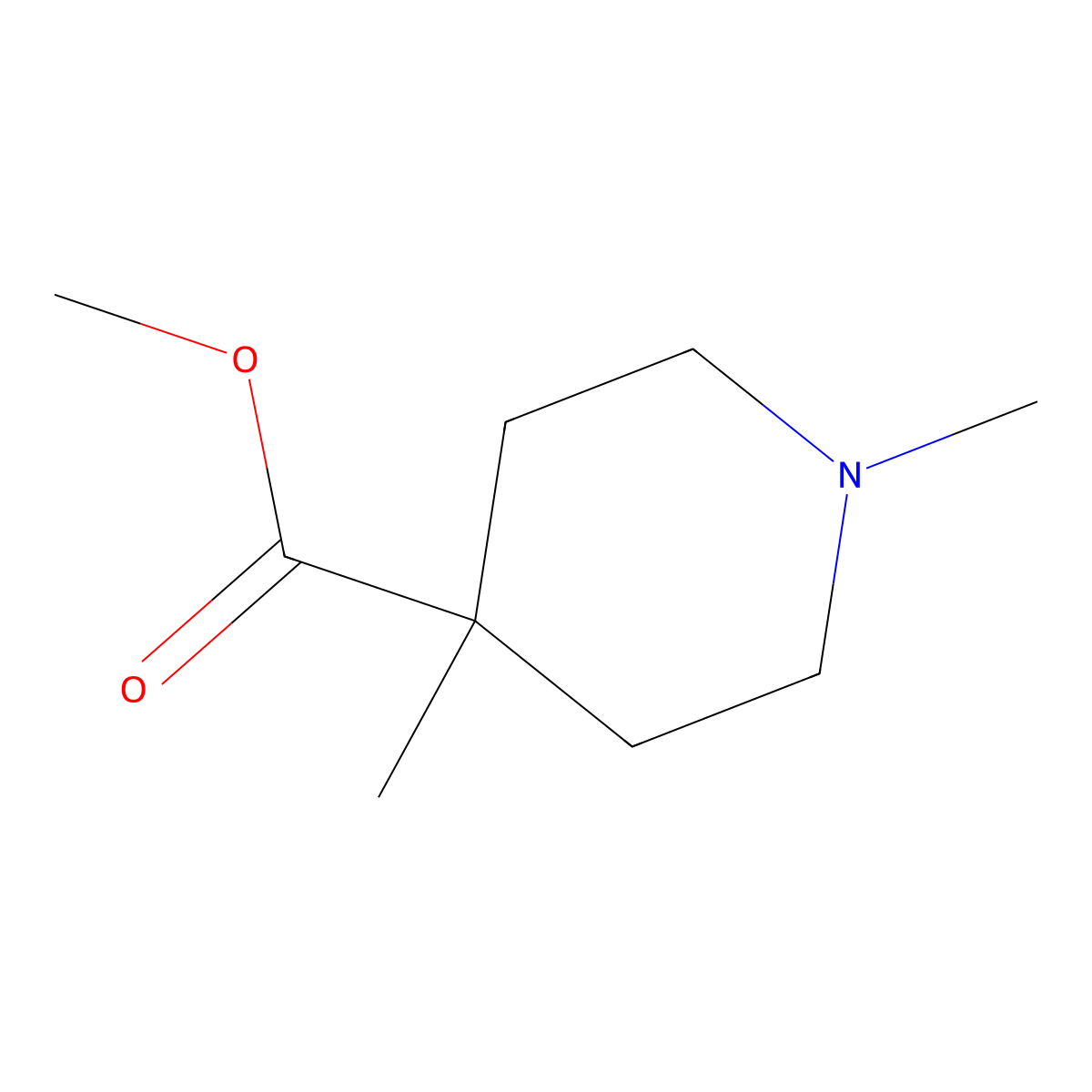 Methyl 1,4-dimethylpiperidine-4-carboxylate molecular structure, CAS 1195205-42-5