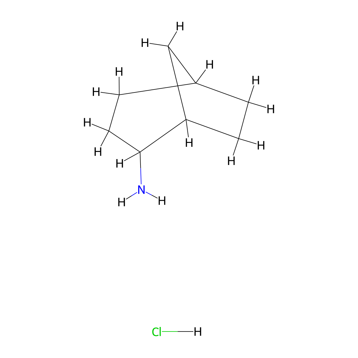 Bicyclo[3.2.1]octan-2-amine hydrochloride molecular structure, CAS 1195211-57-4