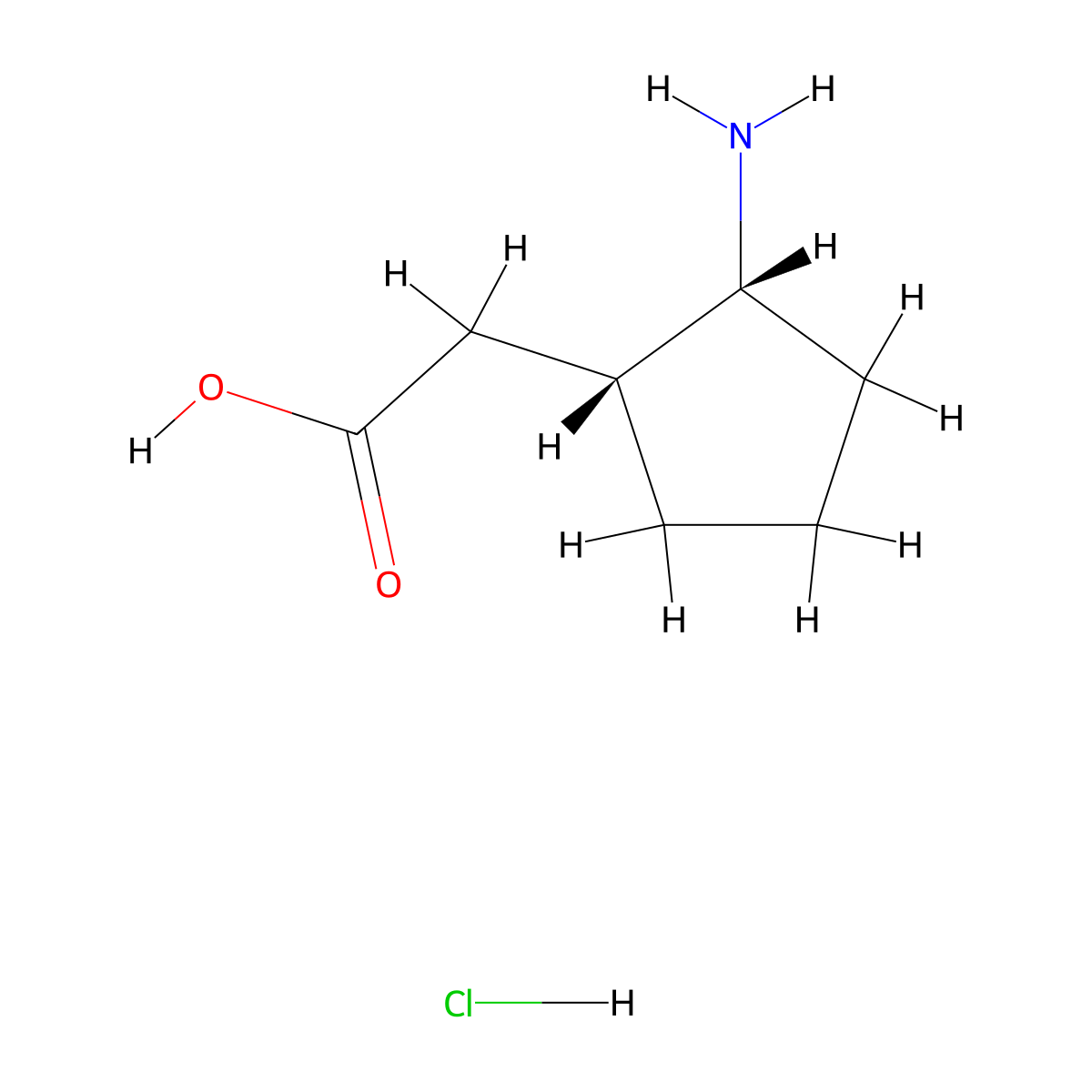 rac-2-[(1R,2R)-2-aminocyclopentyl]acetic acid hydrochloride molecular structure, CAS 1195214-61-9