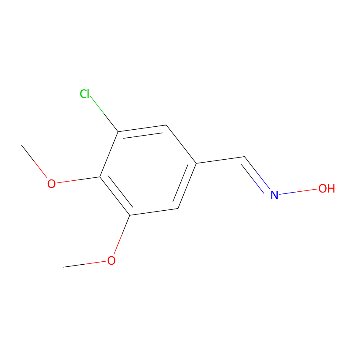 N-[(3-chloro-4,5-dimethoxyphenyl)methylidene]hydroxylamine molecular structure, CAS 1195215-15-6