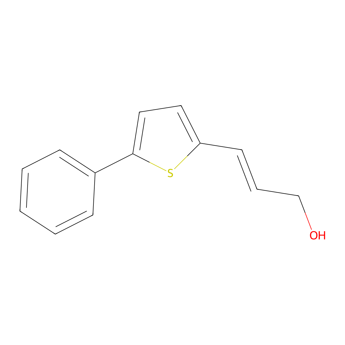 3-(5-Phenylthiophen-2-yl)prop-2-en-1-ol molecular structure, CAS 1195228-88-6