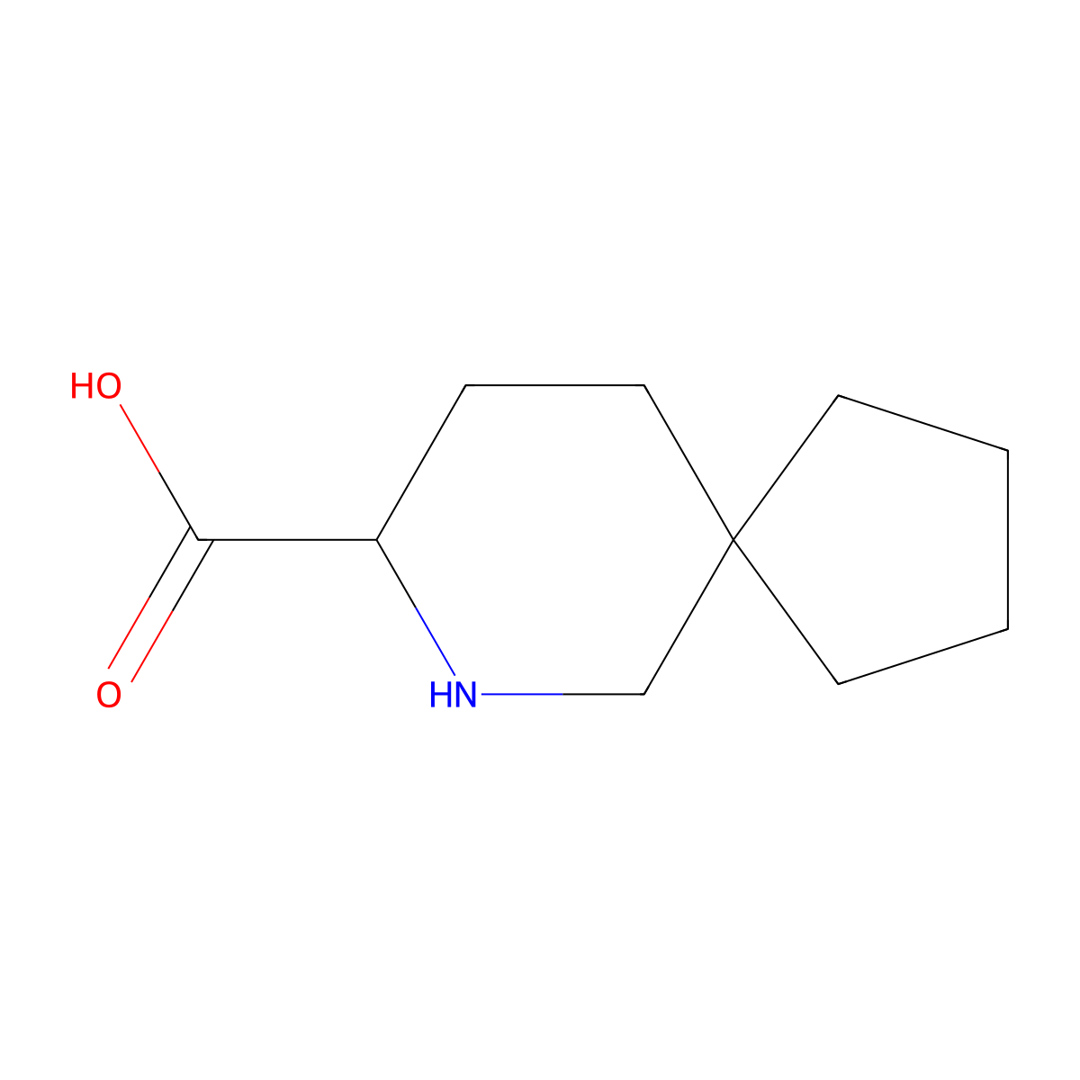 7-Azaspiro[4.5]decane-8-carboxylic acid molecular structure, CAS 1195235-40-5