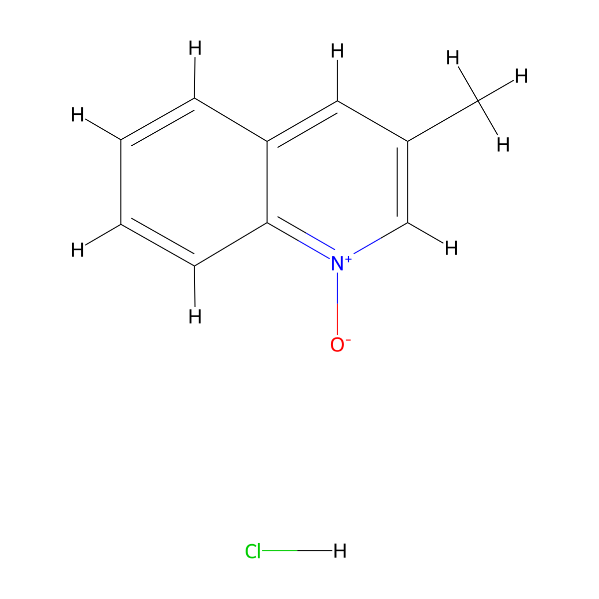 3-Methylquinolin-1-ium-1-olate hydrochloride molecular structure, CAS 1195237-15-0