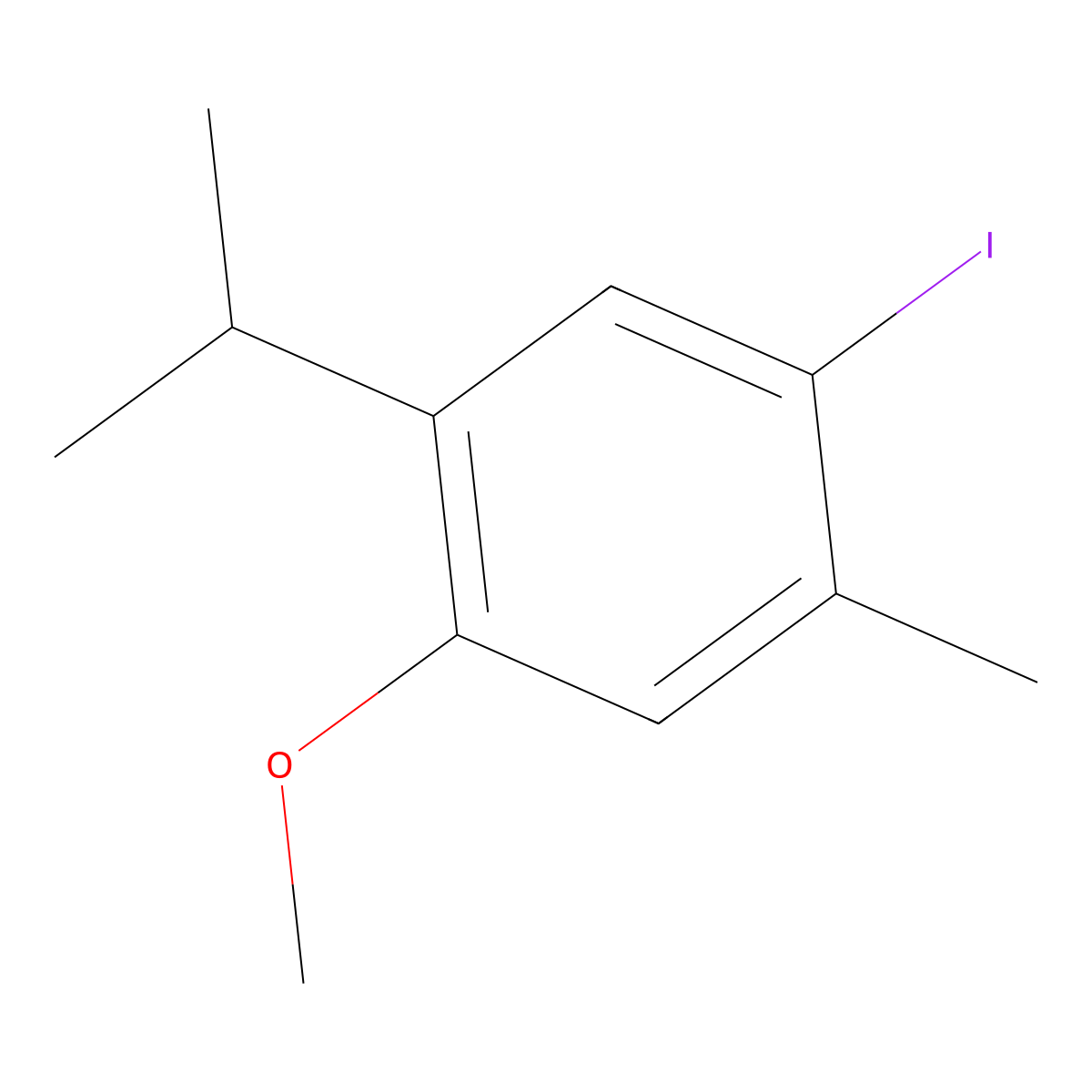 1-Iodo-5-isopropyl-4-methoxy-2-methylbenzene molecular structure, CAS 1195245-23-8