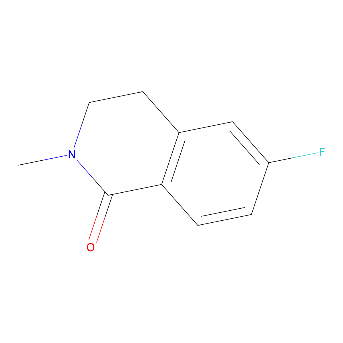 6-fluoro-2-methyl-3,4-dihydroisoquinolin-1(2H)-one molecular structure, CAS 1195255-07-2
