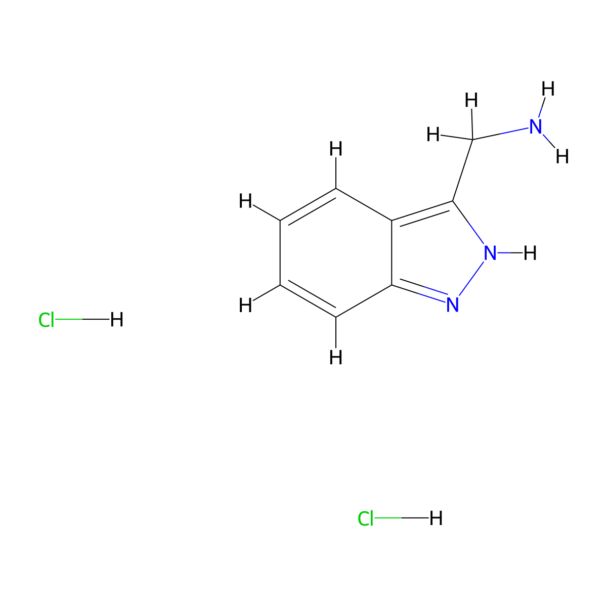 (1H-Indazol-3-yl)methanamine dihydrochloride molecular structure, CAS 1195264-69-7