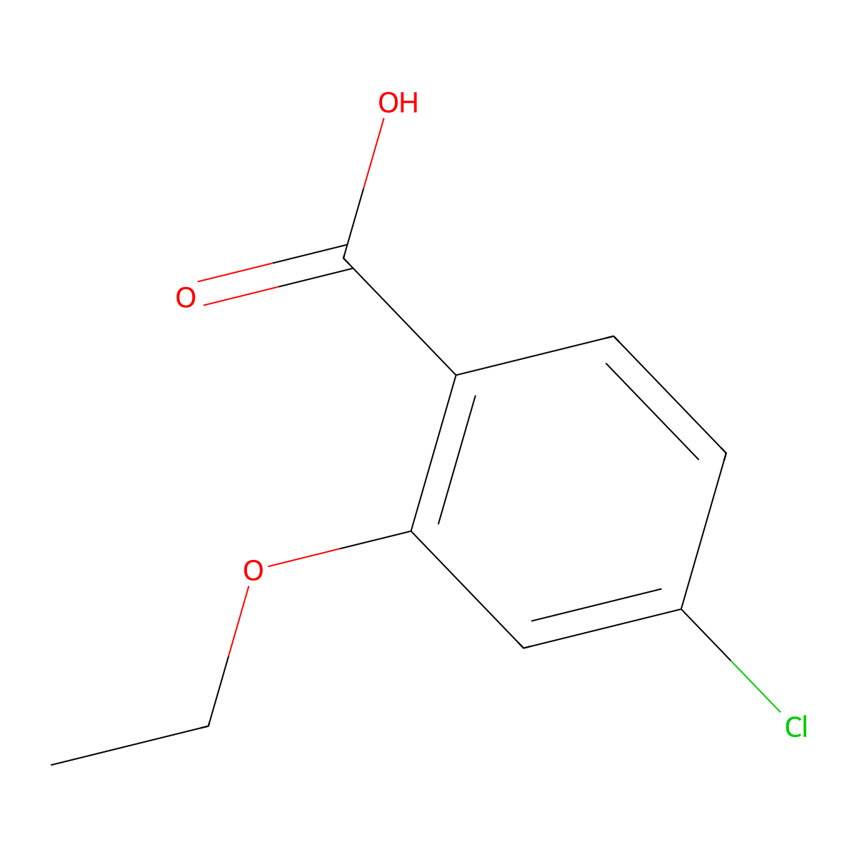 4-Chloro-2-ethoxybenzoic acid molecular structure, CAS 1195264-76-6