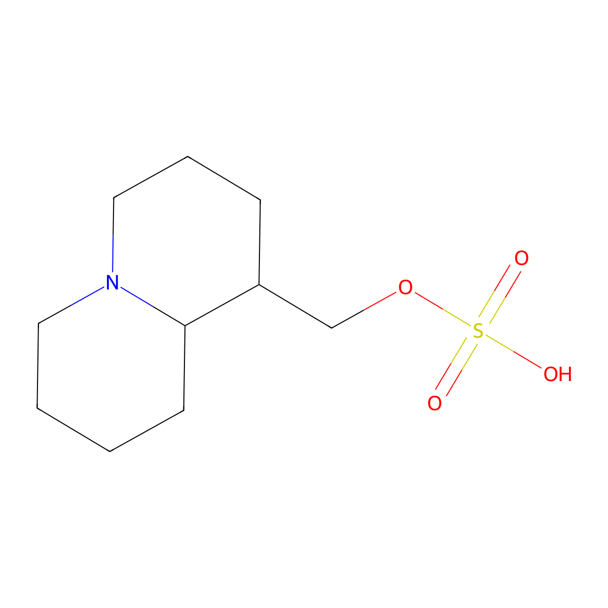 ((1R,9aR)-octahydro-1H-quinolizin-1-yl)methyl hydrogen sulfate molecular structure, CAS 1195292-70-6