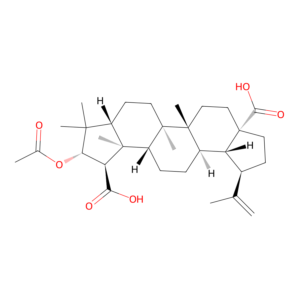 Ceanothic acid acetate molecular structure, CAS 119533-63-0