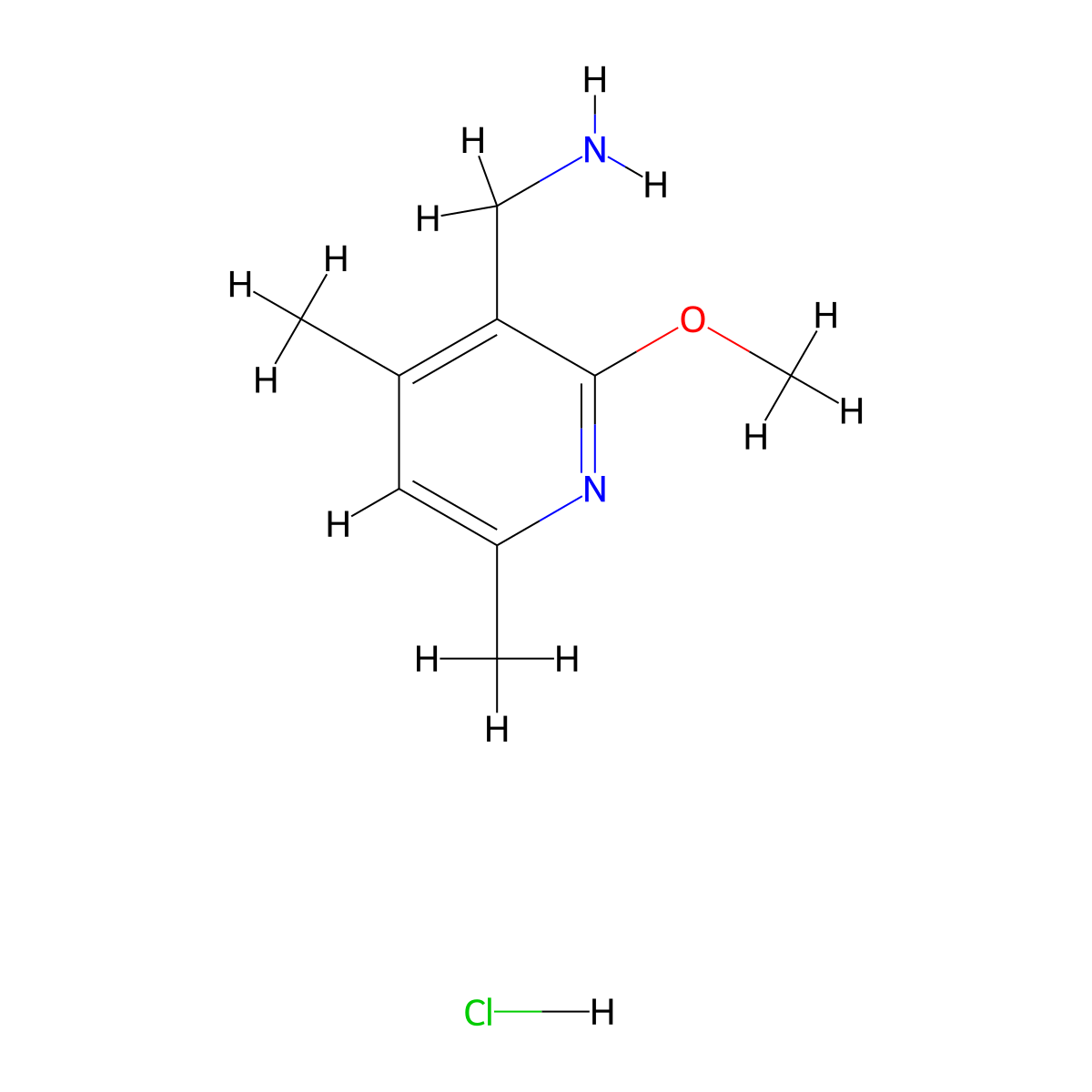 [(2-Methoxy-4,6-dimethyl-3-pyridinyl)methyl]amine hydrochloride molecular structure, CAS 1195330-70-1