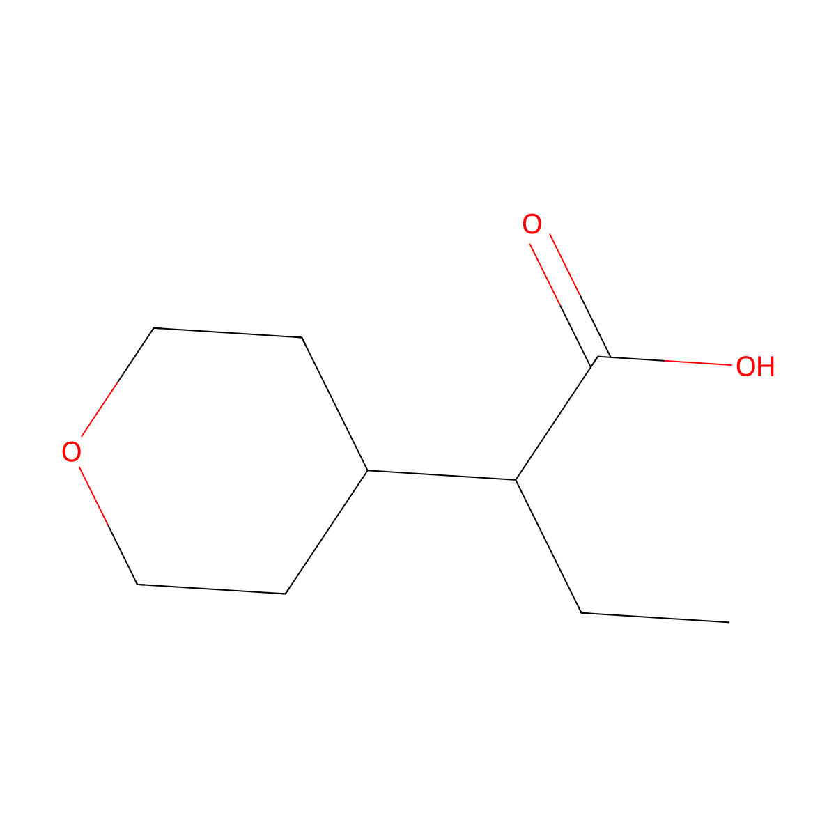 2-(Oxan-4-yl)butanoic acid molecular structure, CAS 1195340-63-6