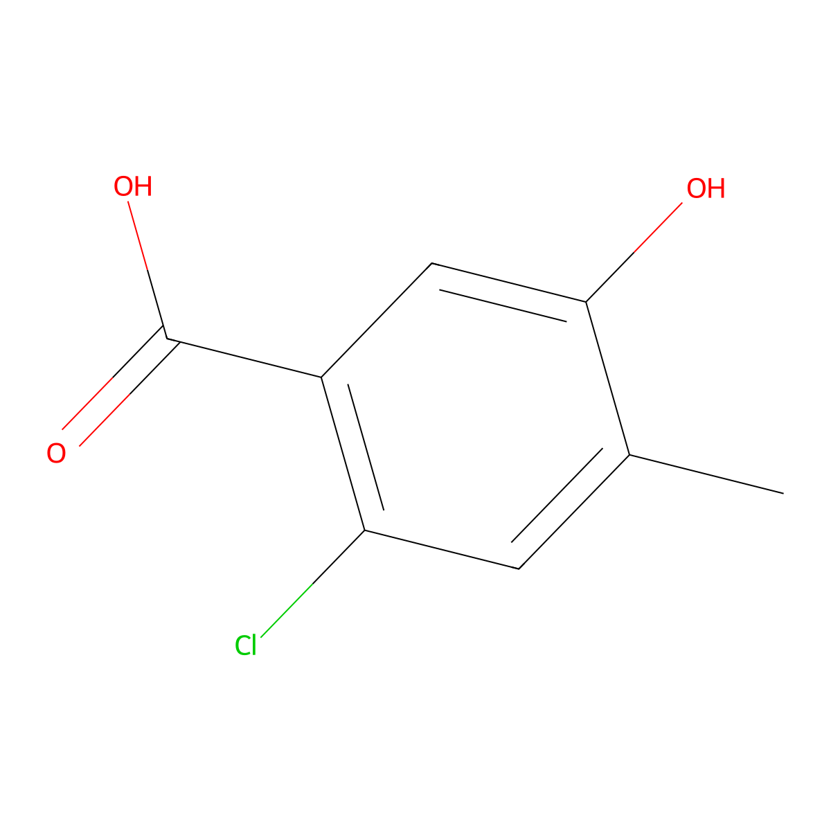 2-Chloro-5-hydroxy-4-methylbenzoic acid molecular structure, CAS 1195344-56-9