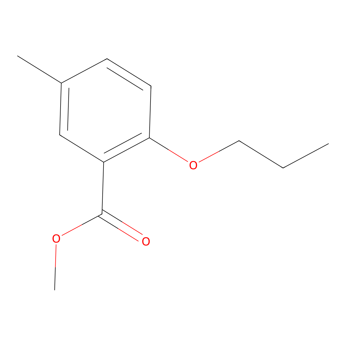Methyl 5-methyl-2-propoxybenzoate molecular structure, CAS 1195353-75-3