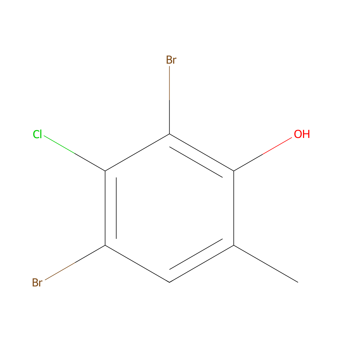 2,4-Dibromo-3-chloro-6-methylphenol molecular structure, CAS 1195357-86-8