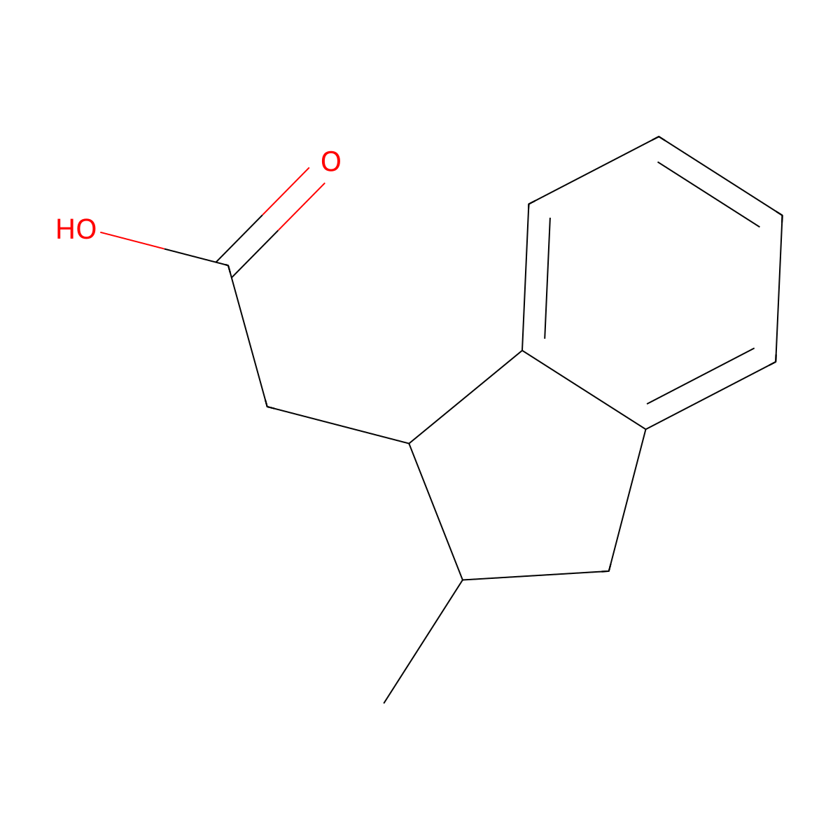 rac-2-[(1R,2R)-2-methyl-2,3-dihydro-1H-inden-1-yl]acetic acid molecular structure, CAS 1195359-96-6