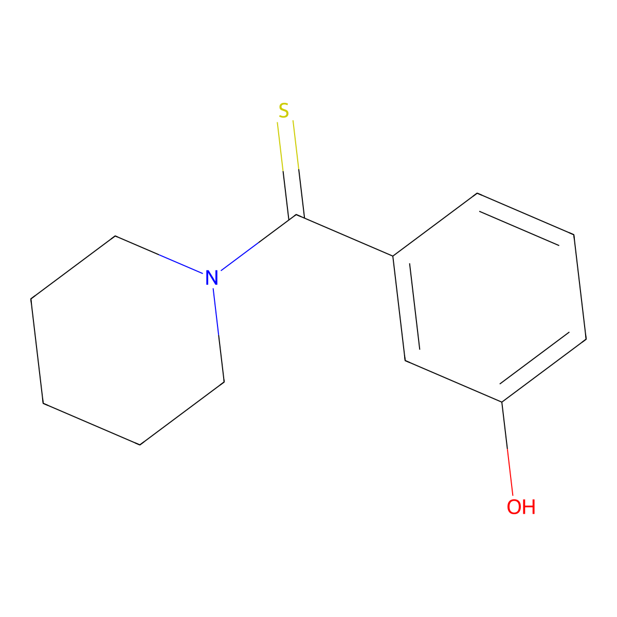 (3-Hydroxy-phenyl)-piperidin-1-yl-methanethione molecular structure, CAS 119540-64-6