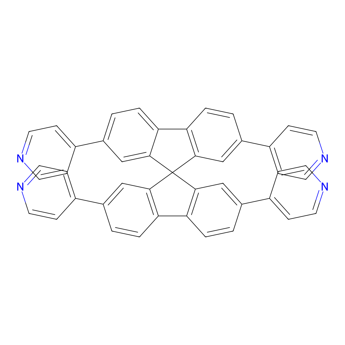2,2',7,7'-Tetra(pyridin-4-yl)-9,9'-spirobi[fluorene] molecular structure, CAS 1195403-94-1