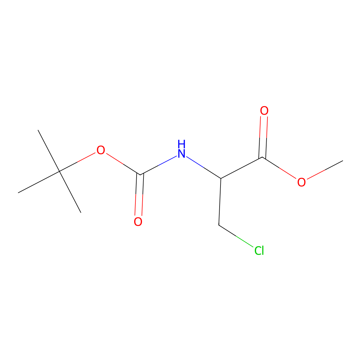 N-Boc-3-chloro-DL-alanine Methyl ester molecular structure, CAS 119542-95-9