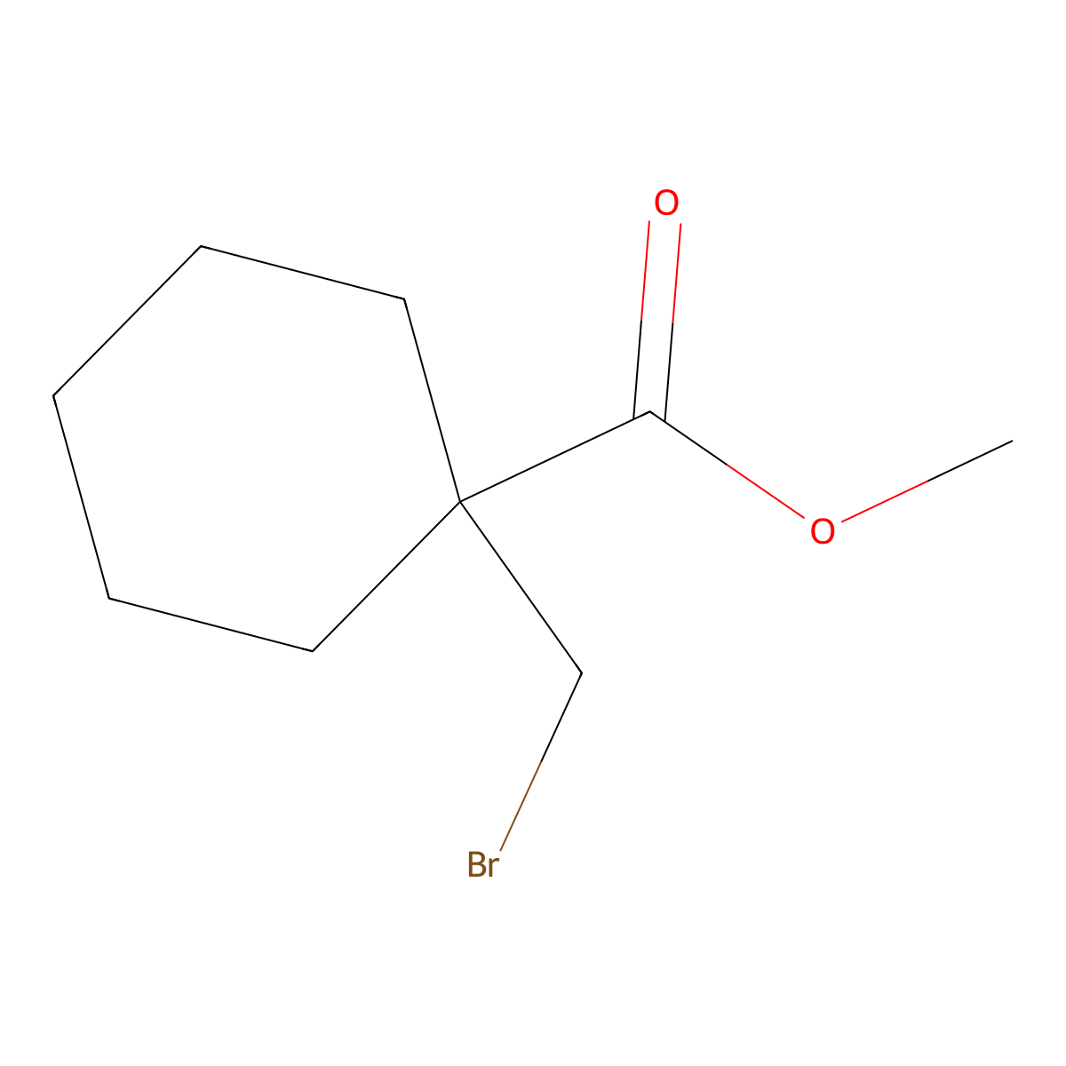 Methyl 1-(bromomethyl)cyclohexane-1-carboxylate molecular structure, CAS 1195430-98-8