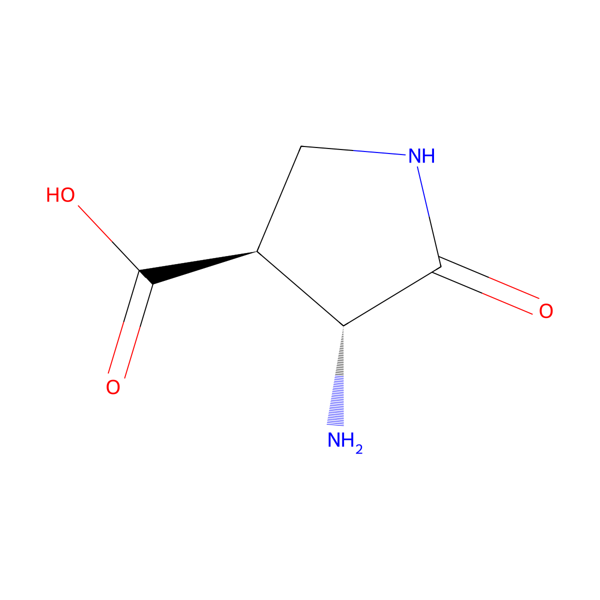 Rel-(3S,4R)-4-amino-5-oxopyrrolidine-3-carboxylic acid molecular structure, CAS 1195448-34-0