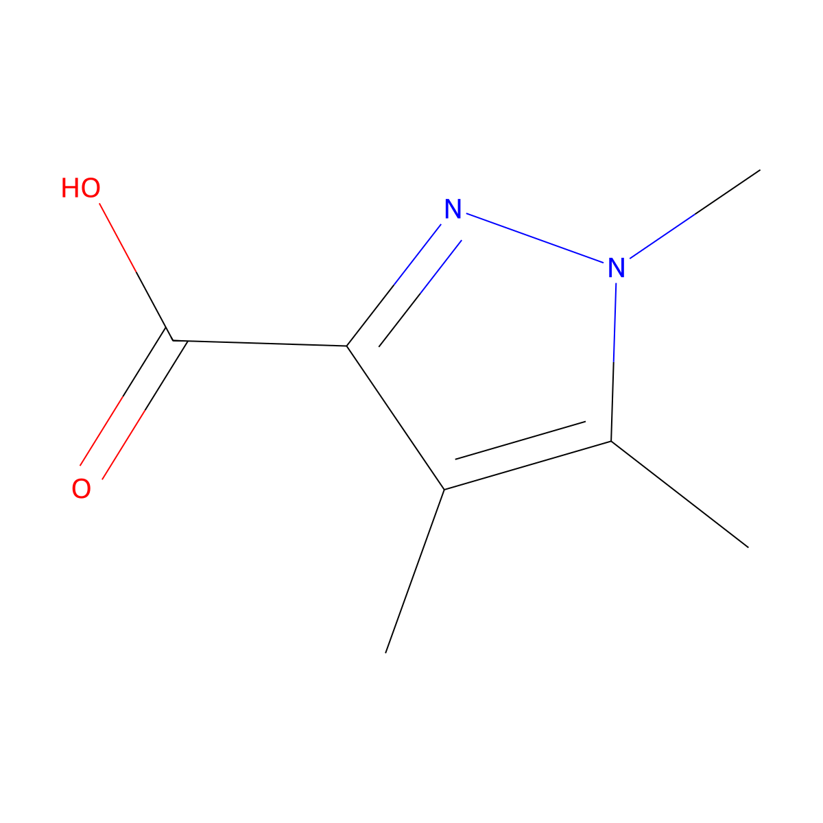 1,4,5-Trimethyl-1h-pyrazole-3-carboxylic acid molecular structure, CAS 1195449-36-5