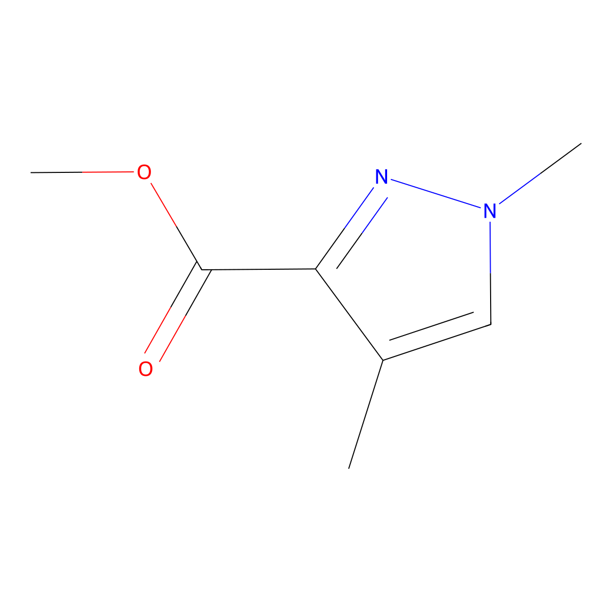 methyl 1,4-dimethyl-1H-pyrazole-3-carboxylate molecular structure, CAS 1195496-20-8