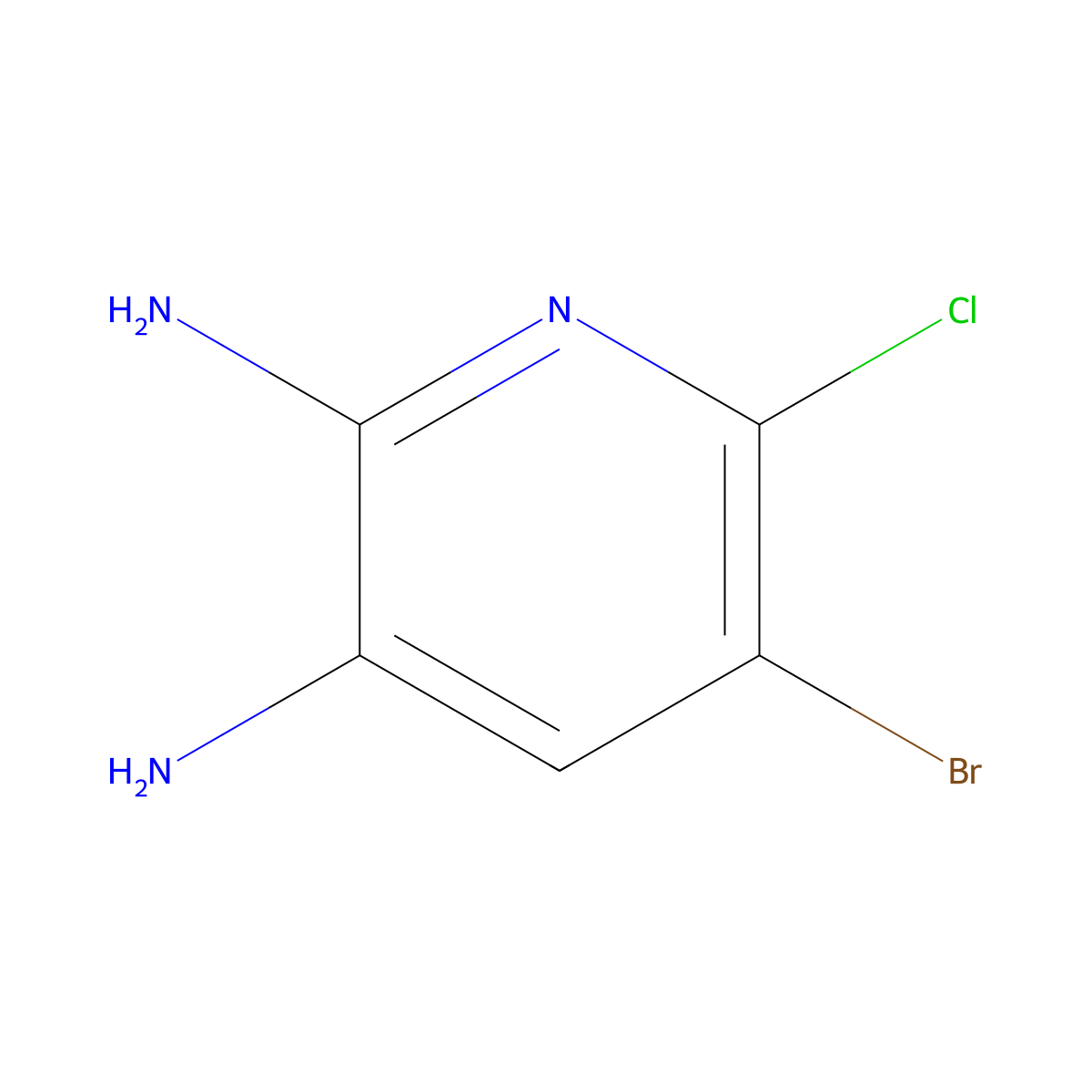 5-Bromo-6-chloropyridine-2,3-diamine molecular structure, CAS 1195519-49-3