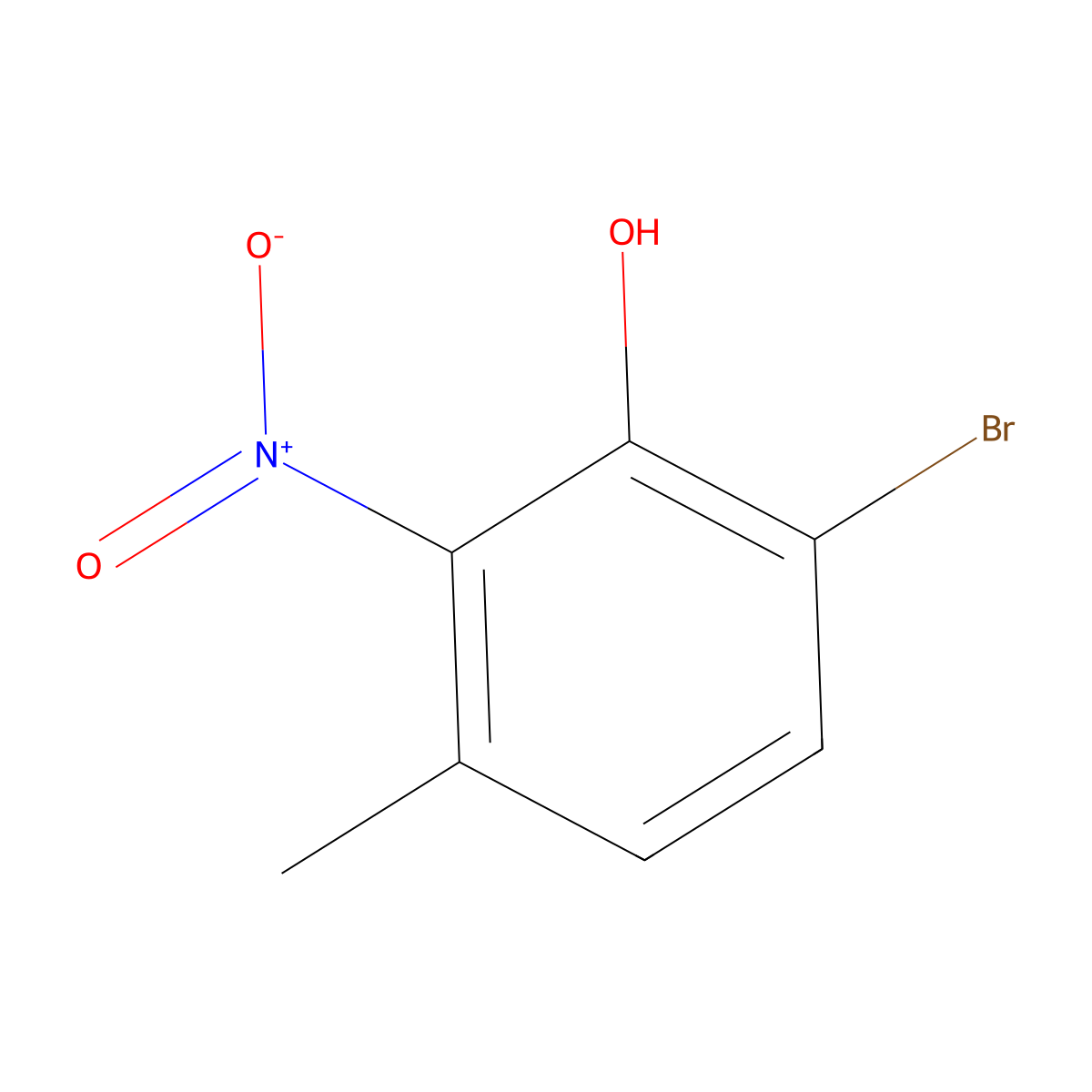 6-Bromo-3-methyl-2-nitrophenol molecular structure, CAS 1195533-07-3
