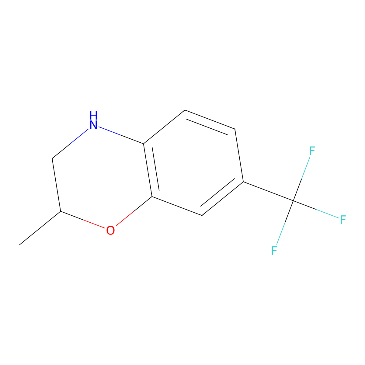 2-methyl-7-(trifluoromethyl)-3,4-dihydro-2H-1,4-benzoxazine molecular structure, CAS 1195534-16-7