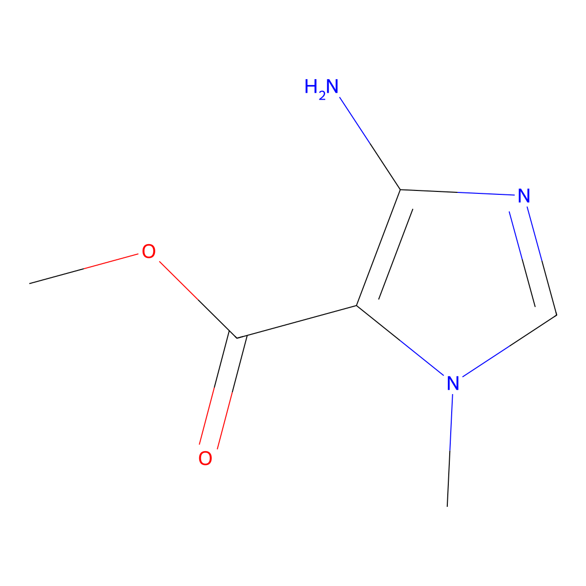 Methyl 4-amino-1-methyl-1H-imidazole-5-carboxylate molecular structure, CAS 1195555-40-8