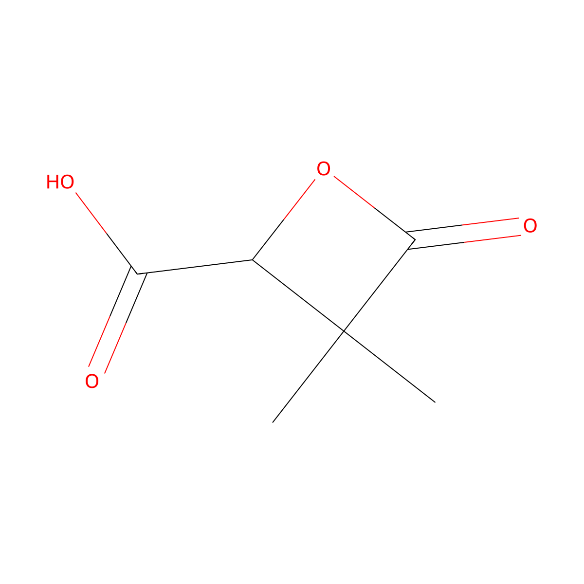 (2R)-3,3-dimethyl-4-oxooxetane-2-carboxylic acid molecular structure, CAS 1195557-77-7