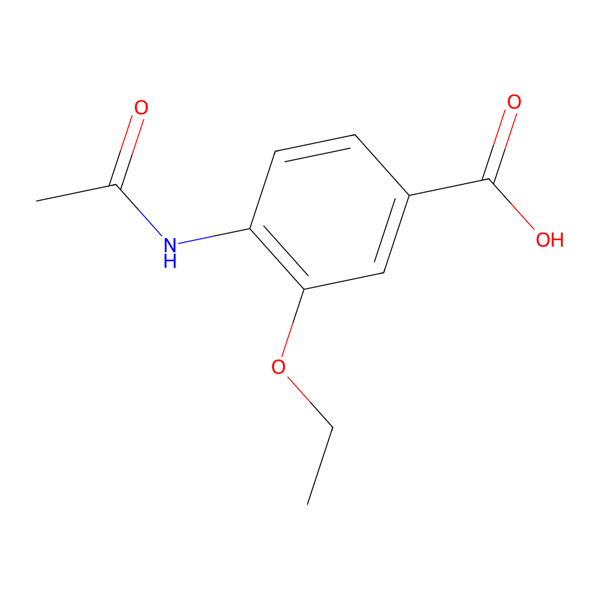 4-Acetamido-3-ethoxybenzoic acid molecular structure, CAS 1195569-54-0