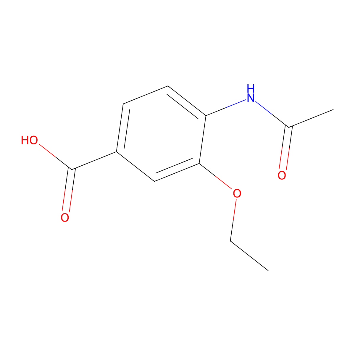 4-Acetamido-3-ethoxybenzoic acid molecular structure, CAS 1195569-54-0