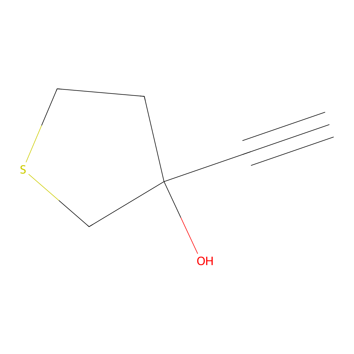 3-Ethynylthiolan-3-ol molecular structure, CAS 1195569-94-8