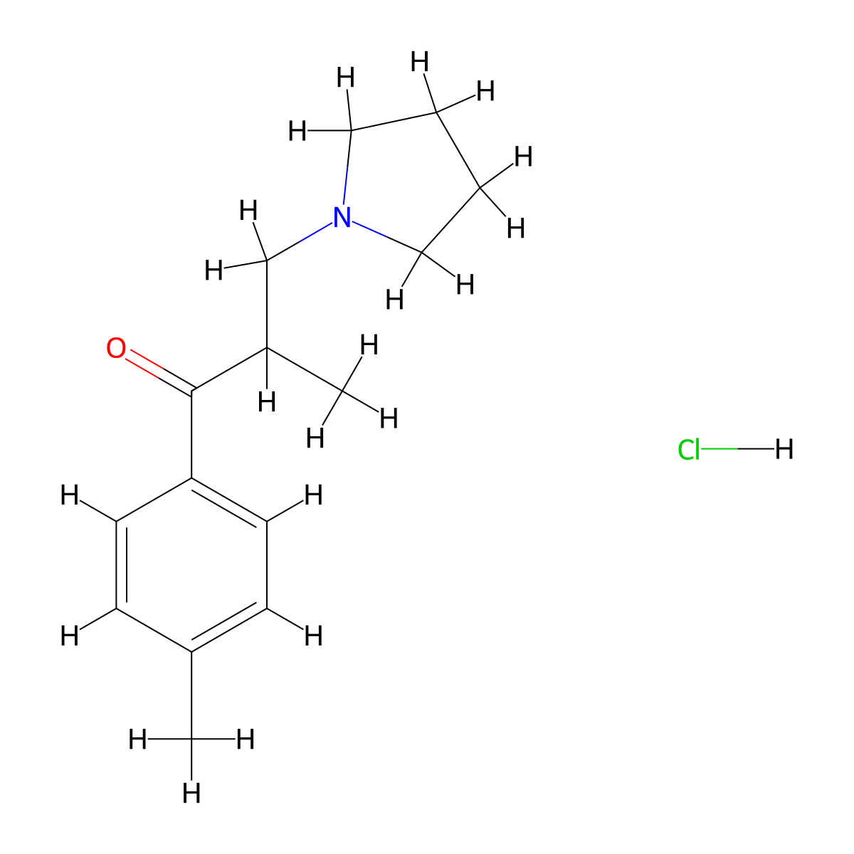 2-Methyl-1-(4-methylphenyl)-3-(pyrrolidin-1-yl)propan-1-one hydrochloride molecular structure, CAS 119558-65-5