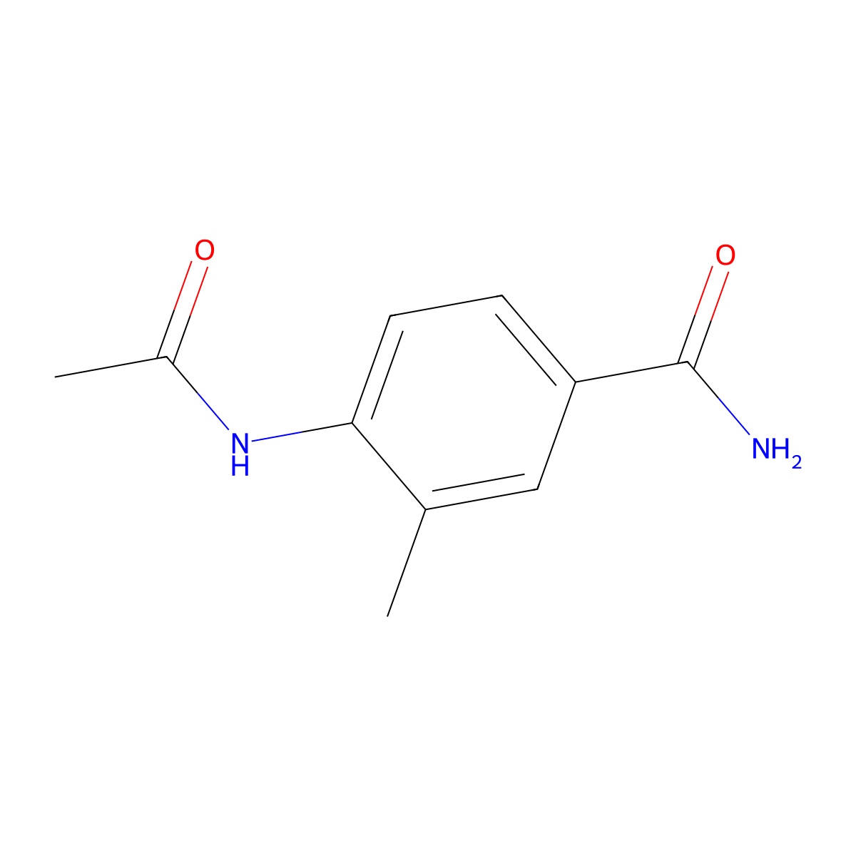 4-(Acetylamino)-3-methylbenzamide molecular structure, CAS 1195585-13-7