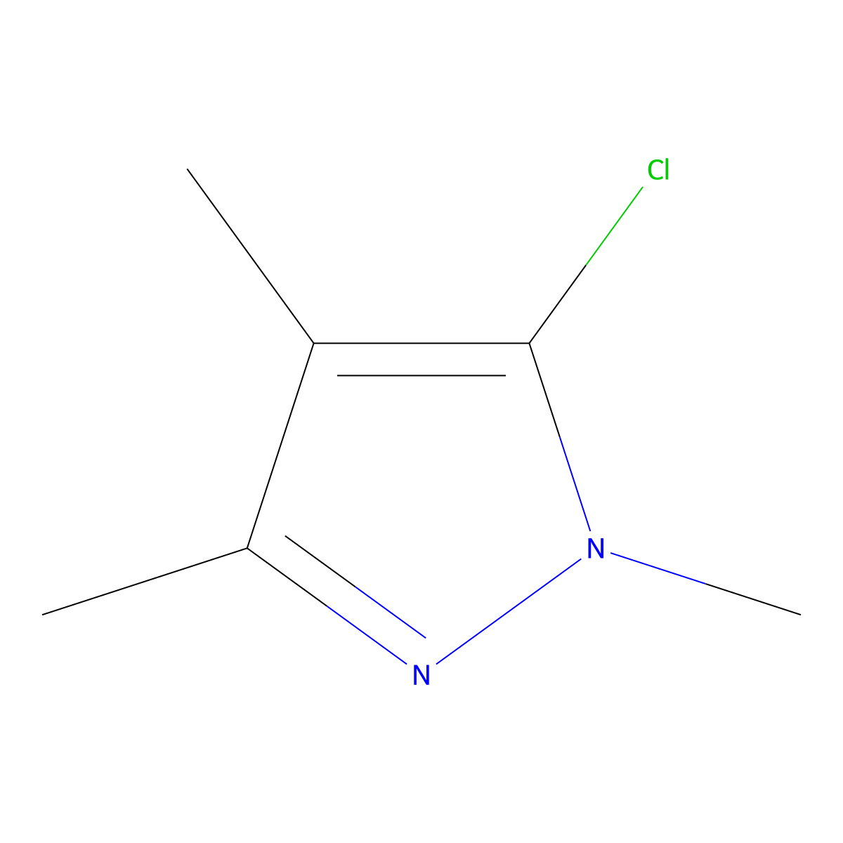 5-chloro-1,3,4-trimethyl-1H-pyrazole molecular structure, CAS 1195585-81-9