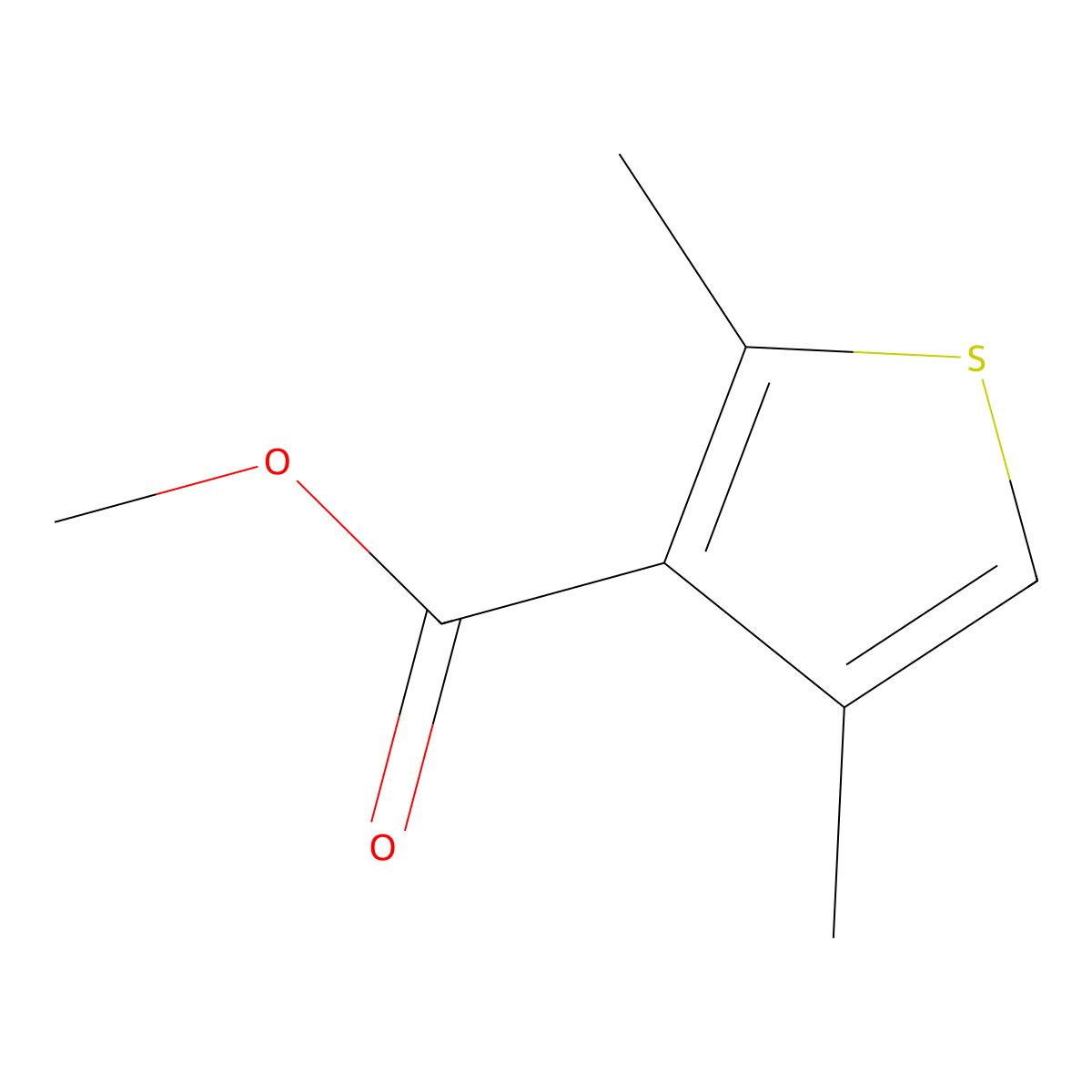 Methyl 2,4-dimethylthiophene-3-carboxylate molecular structure, CAS 1195590-21-6