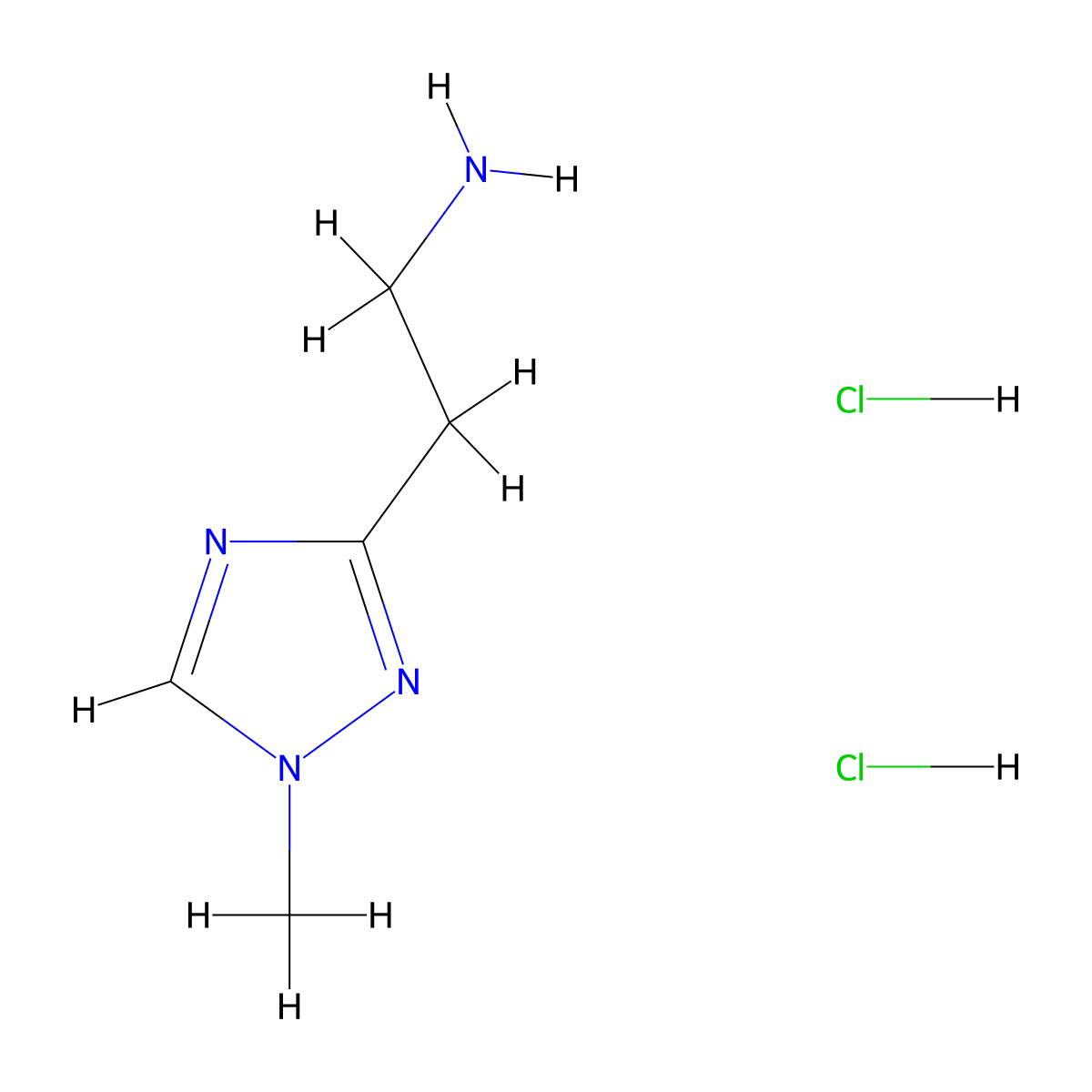 2-(1-methyl-1H-1,2,4-triazol-3-yl)ethan-1-amine dihydrochloride molecular structure, CAS 1195592-36-9