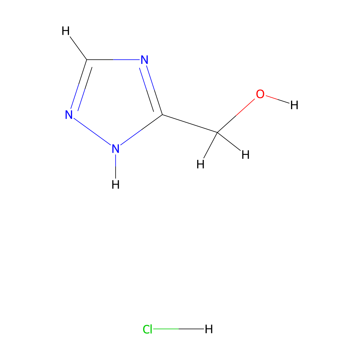 (1H-1,2,4-triazol-5-yl)methanol hydrochloride molecular structure, CAS 1195596-30-5