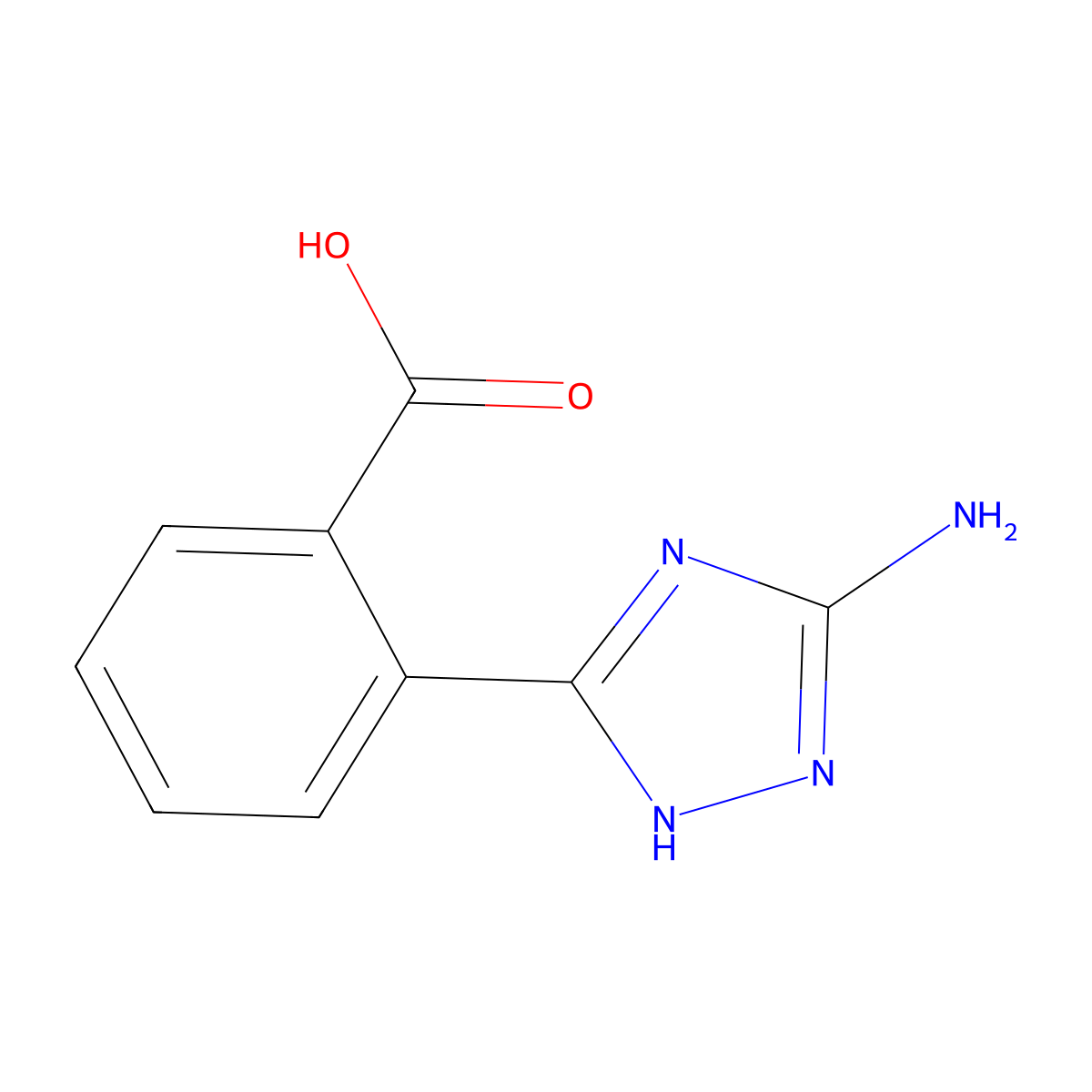 2-(5-amino-1H-1,2,4-triazol-3-yl)benzoic acid molecular structure, CAS 1195606-79-1
