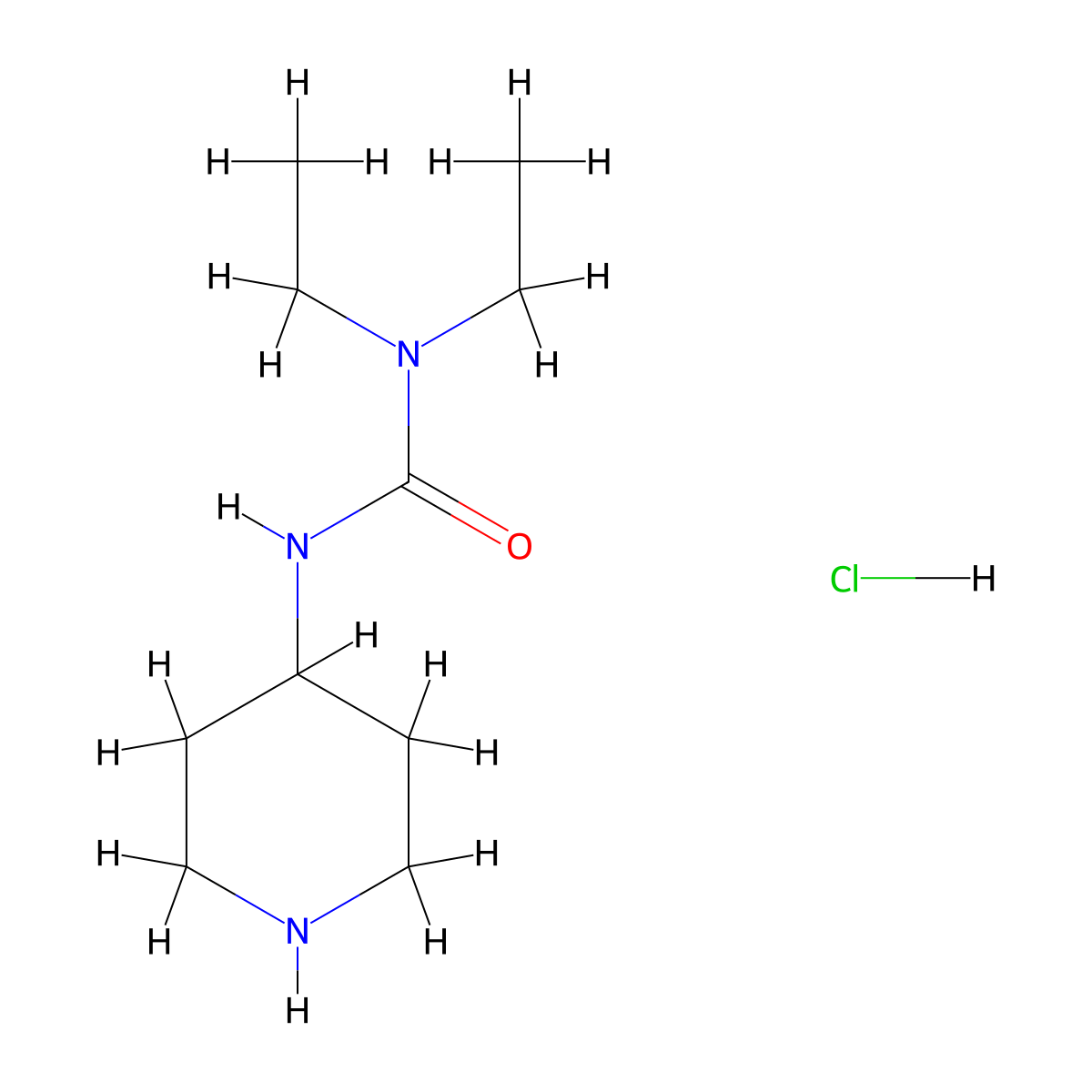 1,1-Diethyl-3-(piperidin-4-yl)urea hydrochloride molecular structure, CAS 1195608-64-0