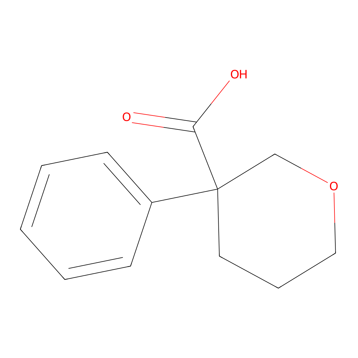 3-Phenyltetrahydro-2H-pyran-3-carboxylic acid molecular structure, CAS 1195611-27-8