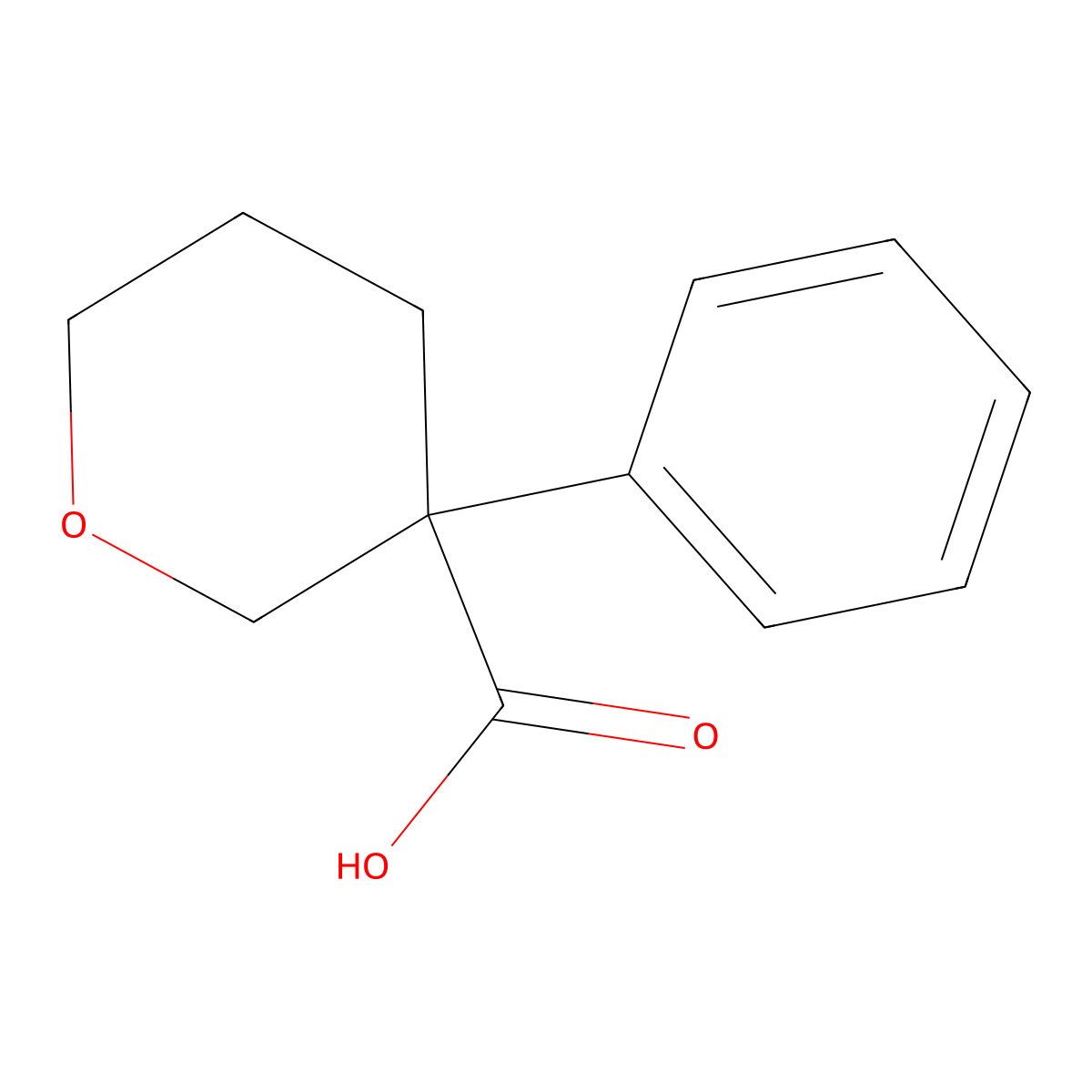 3-Phenyltetrahydro-2H-pyran-3-carboxylic acid molecular structure, CAS 1195611-27-8