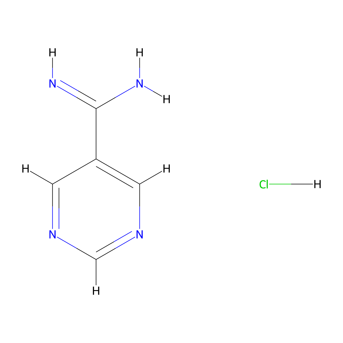 Pyrimidine-5-carboxamidine hydrochloride molecular structure, CAS 1195613-50-3