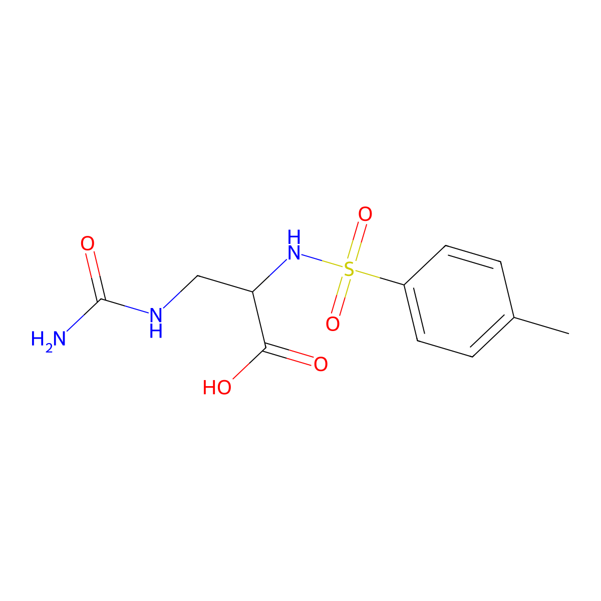 3-(Carbamoylamino)-2-[(4-methylphenyl)sulfonylamino]propanoic acid molecular structure, CAS 1195628-02-4