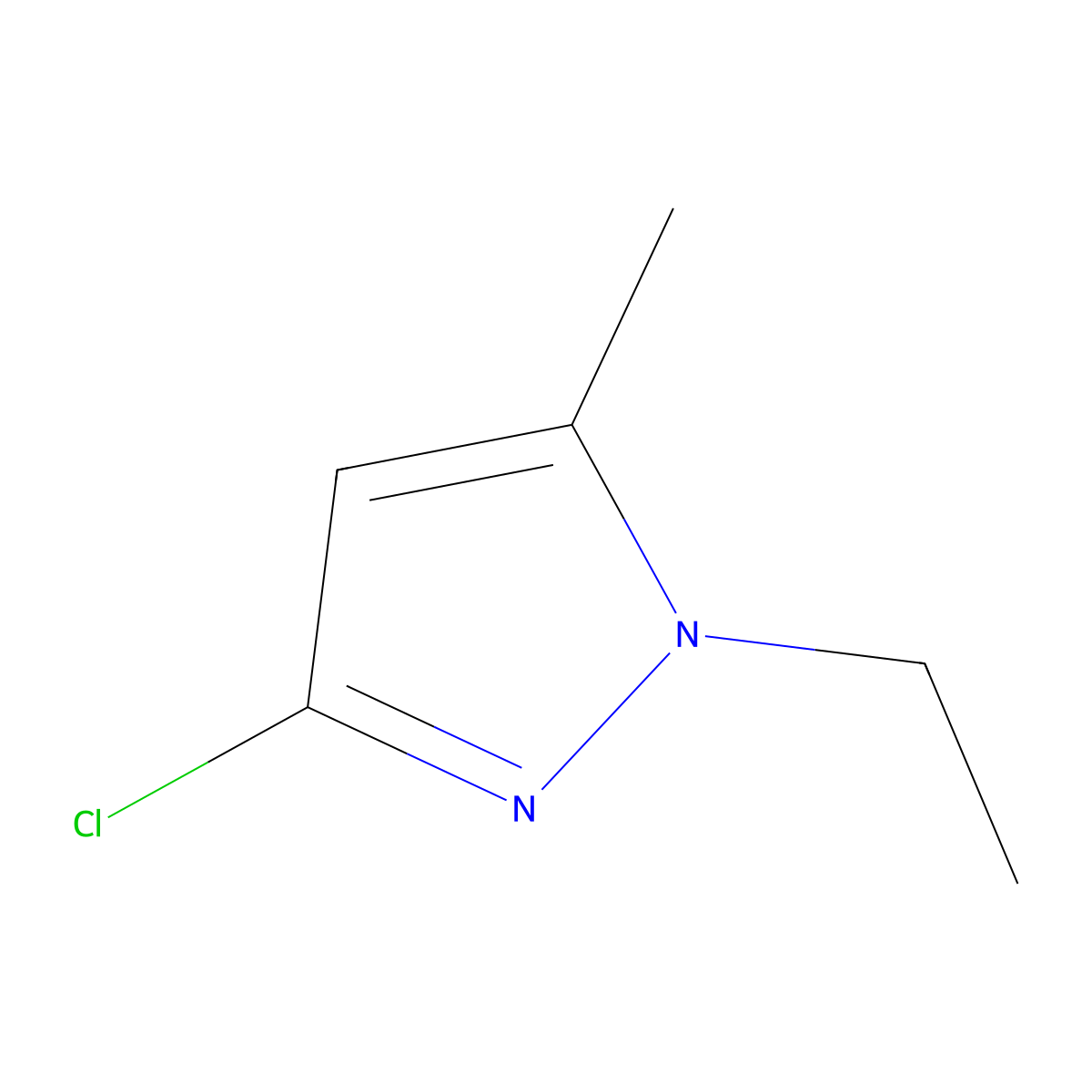 3-Chloro-1-ethyl-5-methyl-1H-pyrazole molecular structure, CAS 1195637-10-5