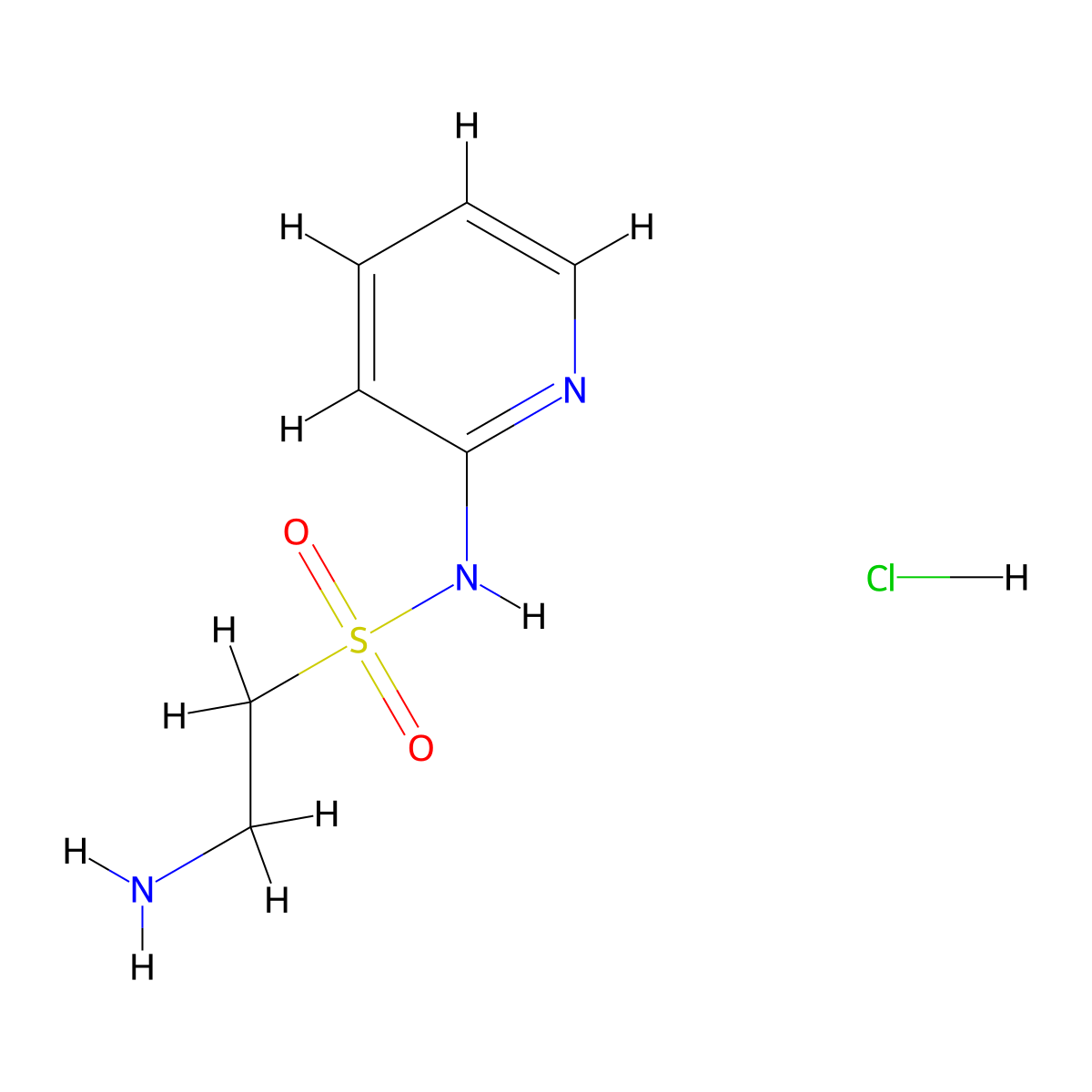 2-amino-N-(pyridin-2-yl)ethane-1-sulfonamide hydrochloride molecular structure, CAS 1195650-13-5