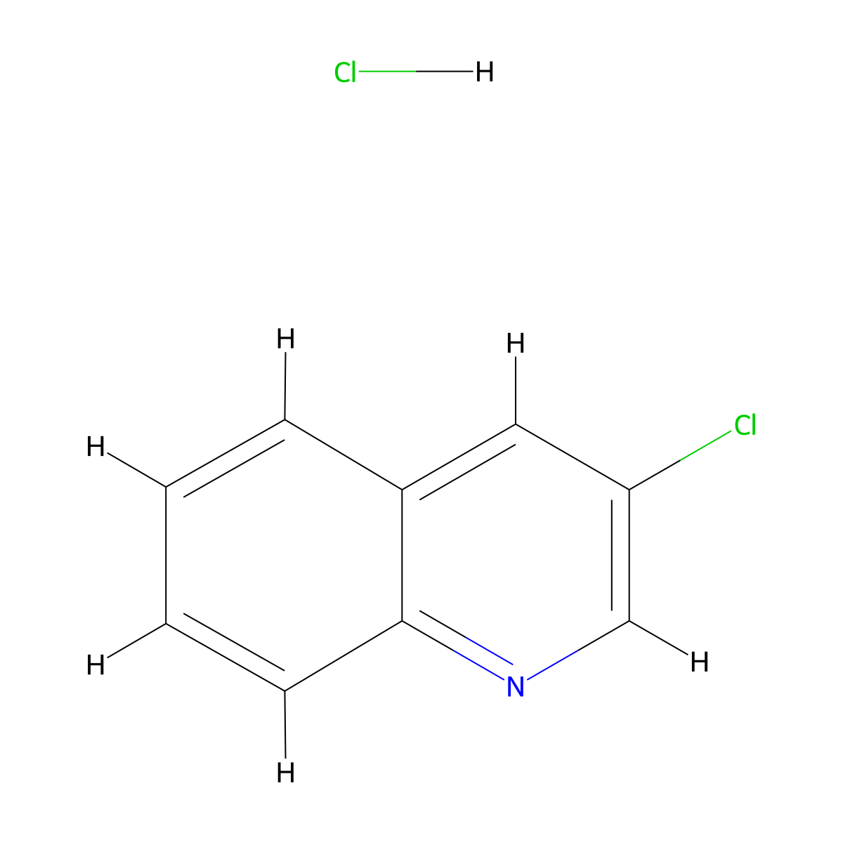 3-Chloroquinoline hydrochloride molecular structure, CAS 1195650-21-5
