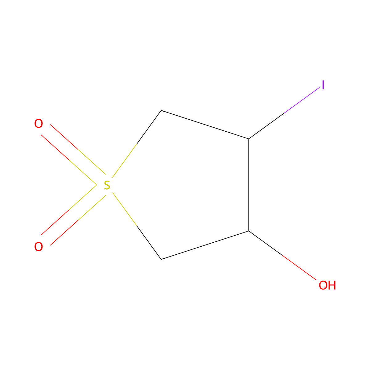 3-Hydroxy-4-iodo-1lambda6-thiolane-1,1-dione molecular structure, CAS 1195651-82-1
